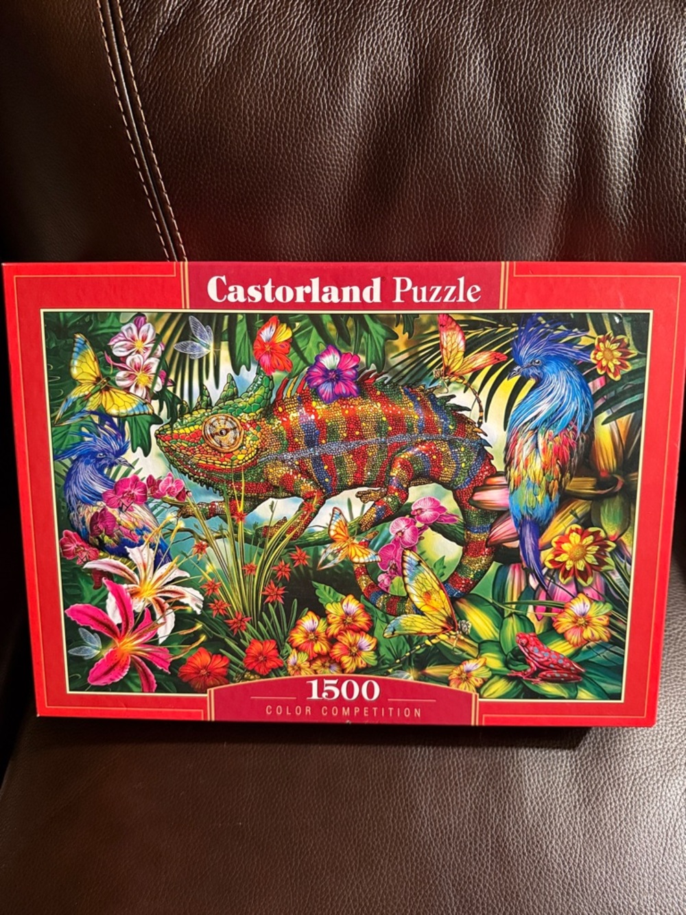 Castorland 1500-Piece Colorful Chameleon Puzzle.  Complete.  Excellent condition